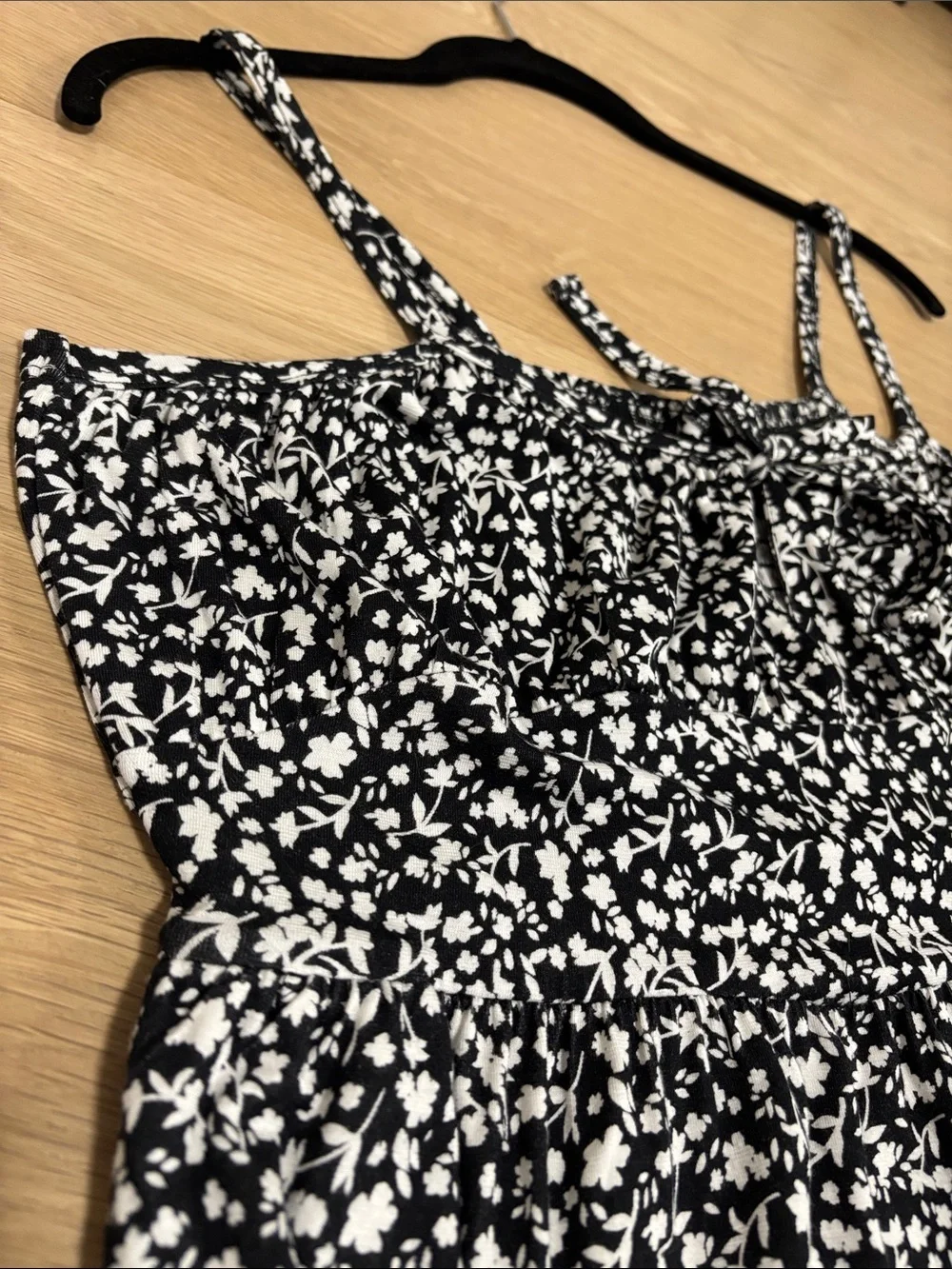 Midi Sundress (L) Group Alina Viscose Soft Stretch Pockets Black White Floral - Picture 8 of 16
